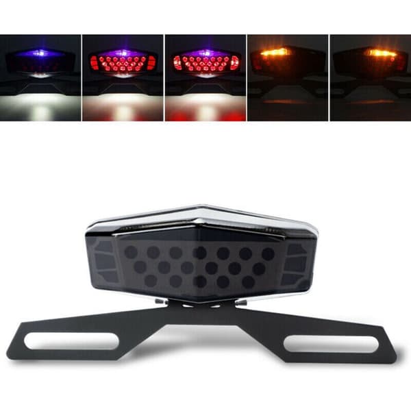 Universal Nummerpladelys Holder Bagbremse Blinklys LED Motorcykel
