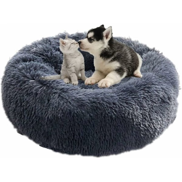 Hundekurv Rund Kattekurv Fluffy Dyrebed Pude Blød og Behagelig, Varmt, Vandafvisende, Skridsikker og Vaskbar Hundepude Velegnet til Katte, Hunde