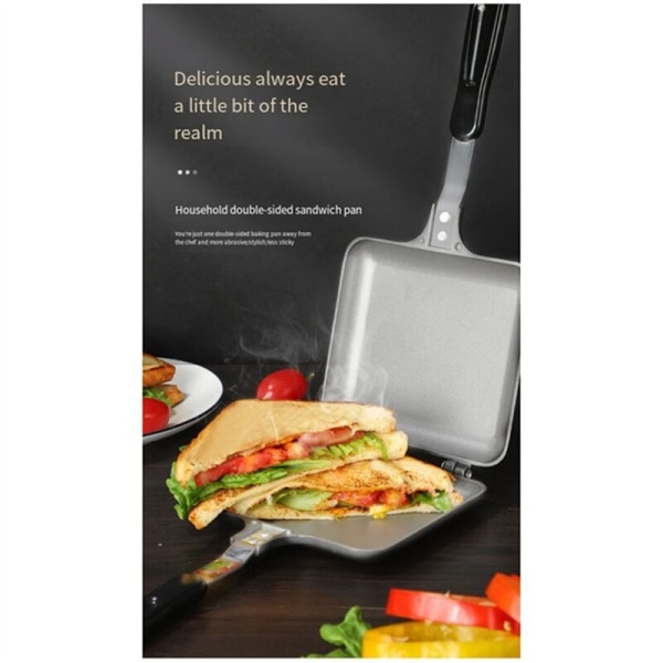 Dobbeltsidig sandwichpanne Non-Stick Foldable Grill Stekepanne for Toast Brød Frokostmaskin Kjøkkenutstyr