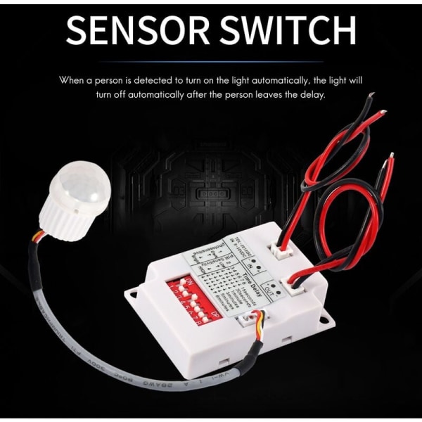 PIR Rörelsesensor Brytare 12V 24V Infraröd Människoinduktion Tid Fördröjning Relä Brytare Korridor LED Ljus Timer Brytare