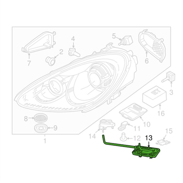 Venstre frontlykt hus base brakett 95863151900 for 2011-2018 lampe