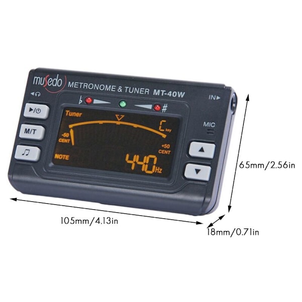 MT-40W Metro-Tuner 3-in-1 LCD Digitaalinen Elektroninen Sävelgeneraattori LCD Klarinetti Saksofoni Viritin/Metronomi