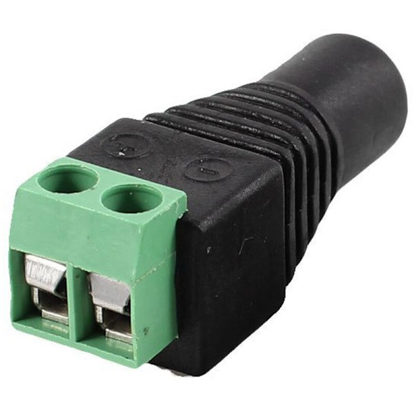2 stk. 5,5 x 2,1 mm han + DC EU-stik til CCTV-overvågningskamera