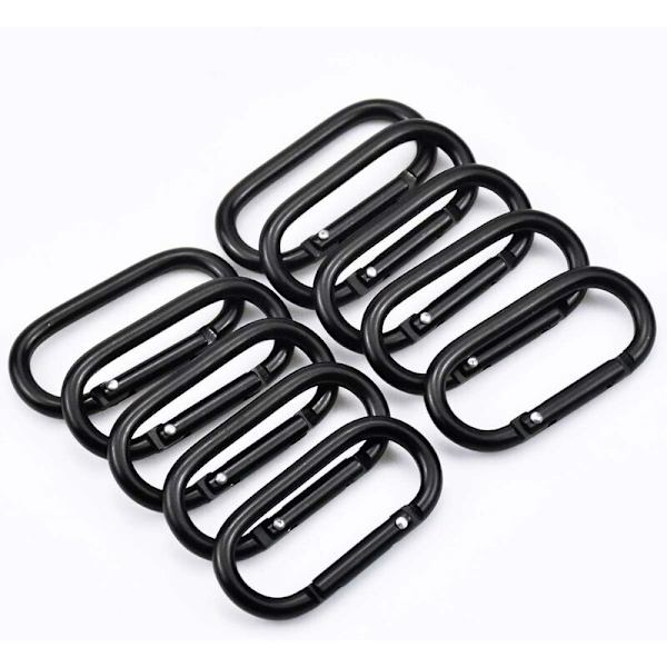 10 stycken tumkarbinhakar Aluminiumkarbinhake Karbinnyckelring Liten D-ring Karbinhake Snabblås Spänne för vandring Camping Fiske