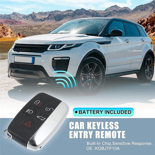 5 knappars smart fjärrkontroll nyckelbricka ID49 chip KOBJTF10A för Range Evoque Sport LR2 LR4 2012-2017, 315MHz