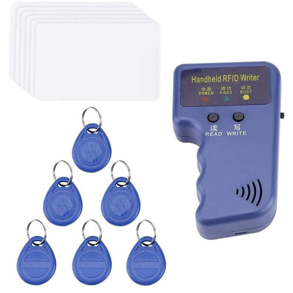 125KHz RFID ID-kopierare, bärbar ID-kortläsare, skrivare, duplikator + 6 st nyckelbrickor + 6 st avancerade nyckelkort