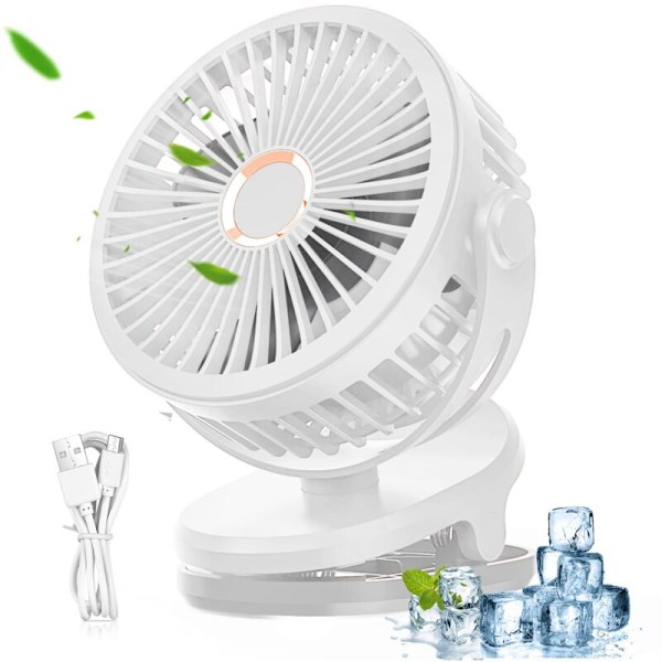 USB5000mAh Bærbar Fan Bordventilator Miniventilator Lille Ventilator 720° Rotation