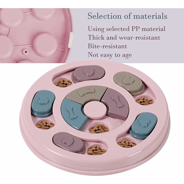 DENUOTOP Holdbare Interaktive Hundelegetøj, Hundepuzle Foderlegetøj Langsomt Foder Hundelegetøj, Skridsikker Puzle Legetøj til Hunde, Hvalpe & Katte (Pink)-DENUOTOP