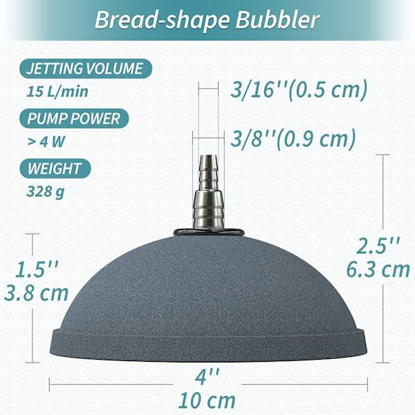 Akvarium 10cm Brød Luftsten Boble Diffusor Udløsningsværktøj til Luftpumper Fiskekummer Spande Damme og Tanke DWC - 2 Pak
