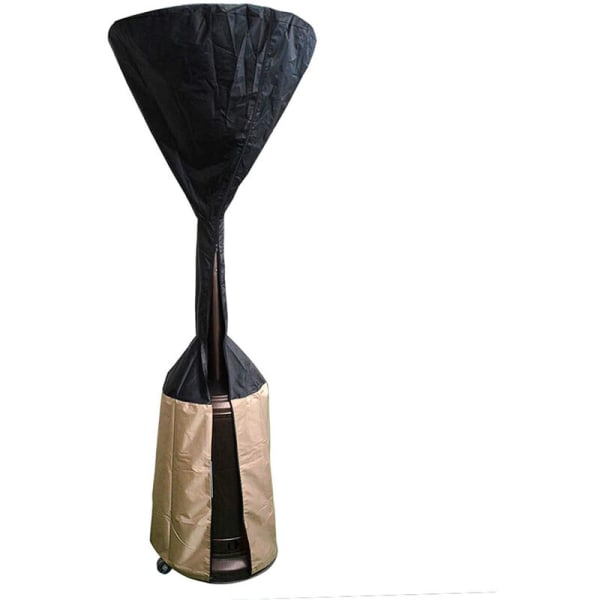 Gass terrassevarmerdeksel, vanntett parasollvarmerdeksel, for gassterrassevarmerbeskyttelse, svart, 241x86x47 cm (svart + risboller)