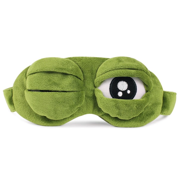 Söt sovande ögonmask Plyschögonmask Resesömnmask Supermjuk rolig ögonmask för barn, flickor och vuxna (Grön groda)