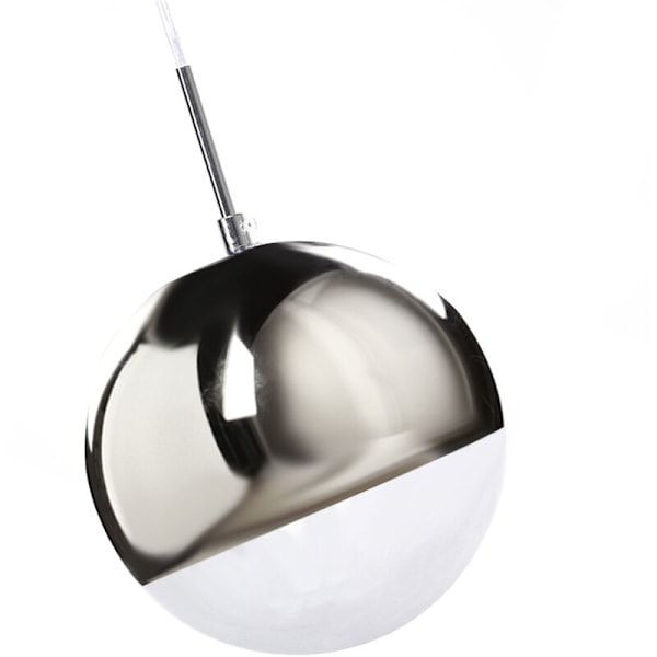 Moderne Pendellamper Sølv Kugle Hangelampe Glas LED Lampe Køkken Soveværelse Ophængslampe Armatur (20Cm)