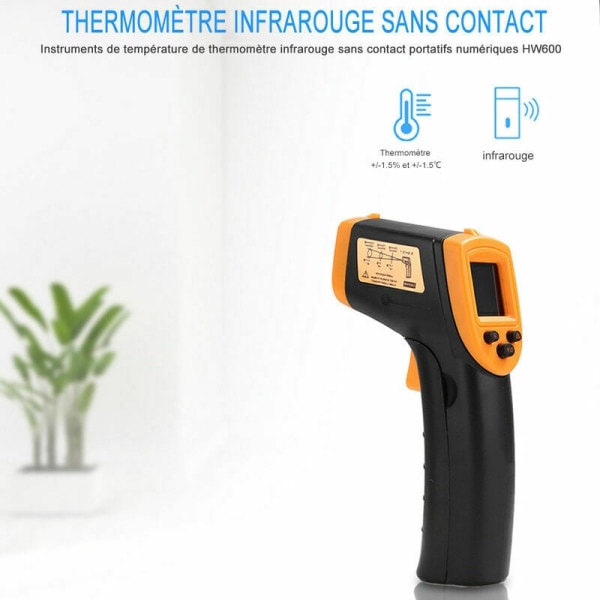 Bærbar berøringsfri infrarød termometer, LCD digital detektor, -50 600 grader Celsius/-58 1122 grader Fahrenheit (ikke egnet til mennesker), med