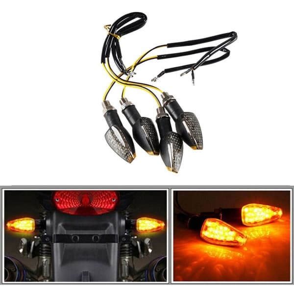 4 stk. blinklys med 14 LED 12V LED-indikator blinklyslampe