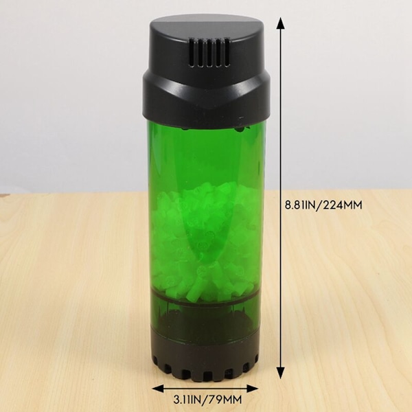 Akvarium Fiske Tank Luftfilter Fluidisert Seng Boble Media Filter med Luftsten Filter og Svamp LH-600