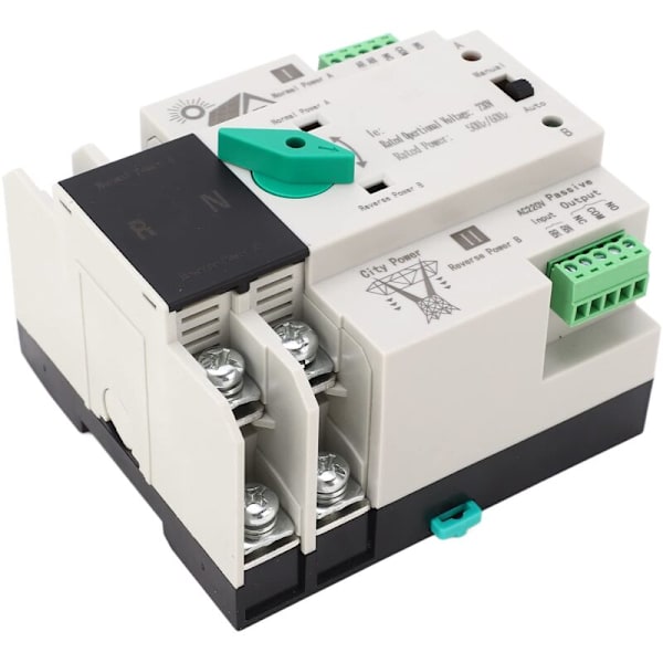 Automatisk dobbeltstrømsafbryder 2P Millisekundskift uden afbrydelse Generator omskifter AC230V (80A)