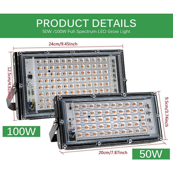 Plantelys med stativ, 96 LED-er 1 hoder Full Spectrum Innendørs Hagebruk LED-lampe, AUTO Timing - PÅ/AV Vekstlys for frøplanter/blomstring, med annonse