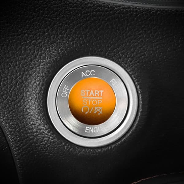 Motorstart-stoppknappdeksel + ringdekortilbehør for lader 2015-2020 (oransje)