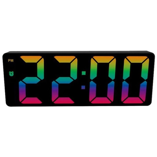 Digital väckarklocka Färgglad LED-skärm Display Modern skrivbordsklocka LED-klockor för hem (Modell Svart Skal Svart C)