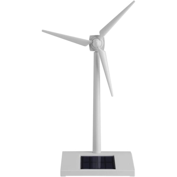 Solcelledrevet vindmøllemodell, stasjonær vindturbinleketøy, undervisningsverktøy for vitenskap for barn, dekorativ vindmølle til hjemmet