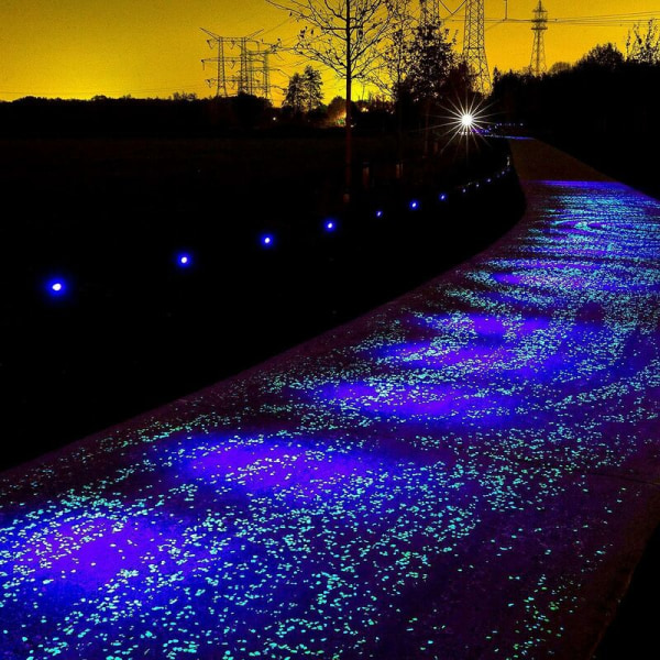 200 stk. flerfarvede akvarielyssten, fluorescerende sten til stier, udendørs dekoration, fiskebeholder, have (blå)
