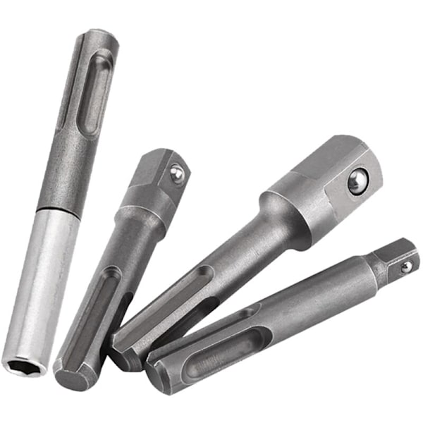 SDS Plus Skaft Adapter till 1/4\" Hexfäste och 1/4\" 3/8\" 1/2\" Kvadratiska Borrbitar Förlängningskoppling