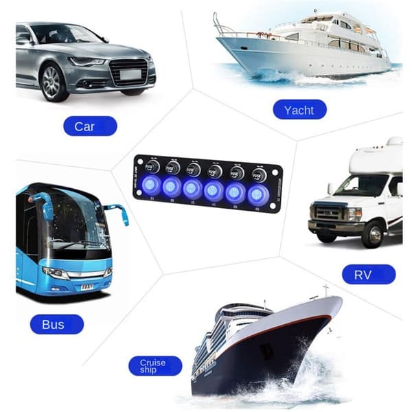 Bilströmbrytare Kombinationspanel Multiströmbrytare Kontrollpanel Strömpanel Universal Bil RV Marine