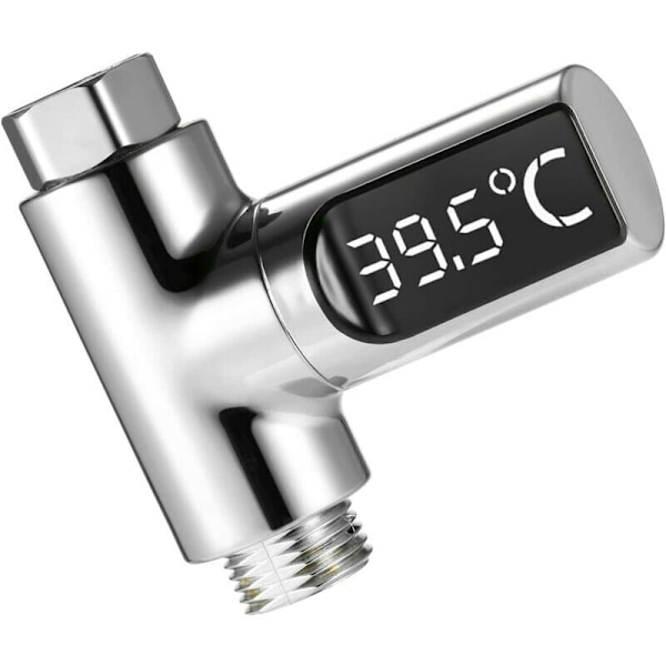 LED Duschtermometer, 5-85°C Digital Termometer, med 360° Rotationsbar Termometer, LED Vattenmätare, Duschvattentermometer för Äldre Barn