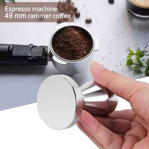 Rostfritt stål kaffepress Barista Espresso Tamper 49 mm bas kaffebönpress