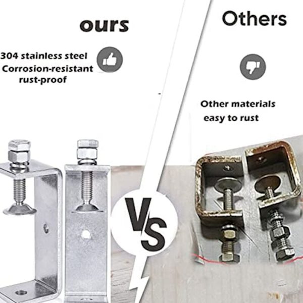Metallklämma Heavy Duty Klämma C-klämma Träbearbetningsklämma med breda käftöppningar (120MM), 2 stycken