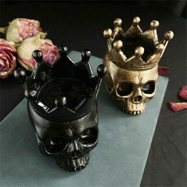 Kallokynttilänjalka pylväskynttilöille - Hieno Halloween-koriste olohuoneeseen, makuuhuoneeseen, keittiöön, ulkotiloihin ja muualle.（Pronssi）