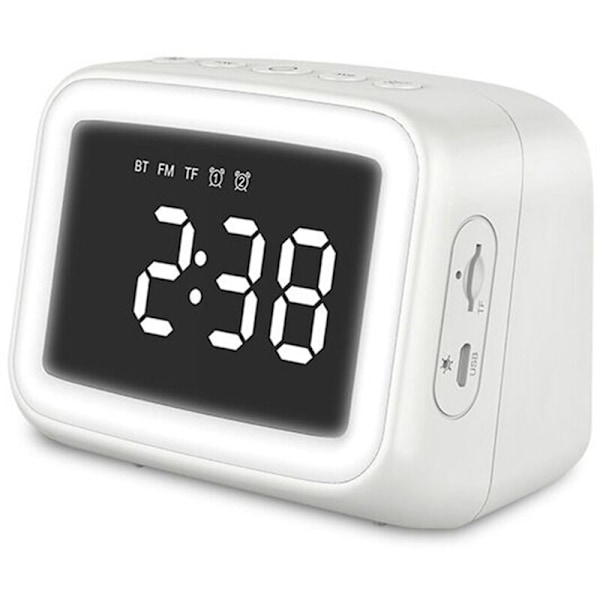 Mini Klocka Dubbel Alarmklocka Nattljus Kort Högtalare Bluetooth Högtalare Kort Klocka Högtalare