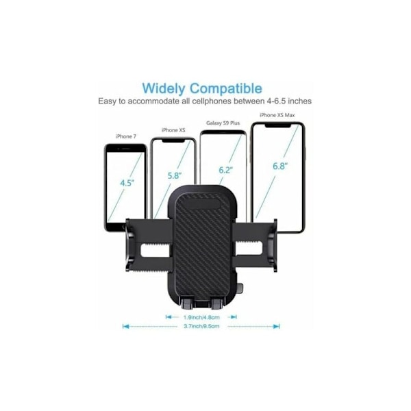 Mobiltelefonholder til forrude / luftudluftning / instrumentbræt til 360 graders rotation, universel holder med sød kopning kompatibel med