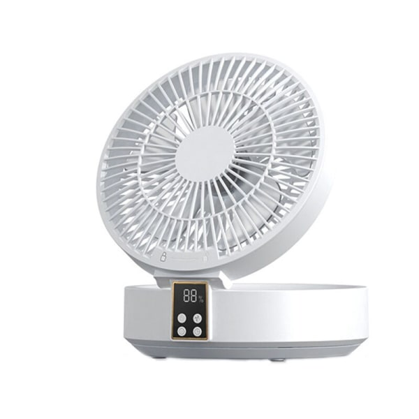 Wireless Remote Control Air Circulator Cooling Fan with LED Light Electric Folding Wall Fan Desk Fan White