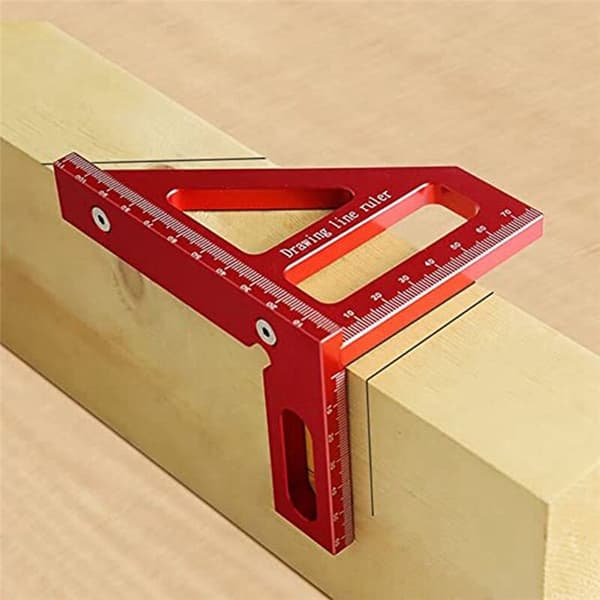 3D Multi-Angle Mätlinjal 45/90 Grader Aluminiumlegering Ritlinjal Hög Precision Layout Mätverktyg
