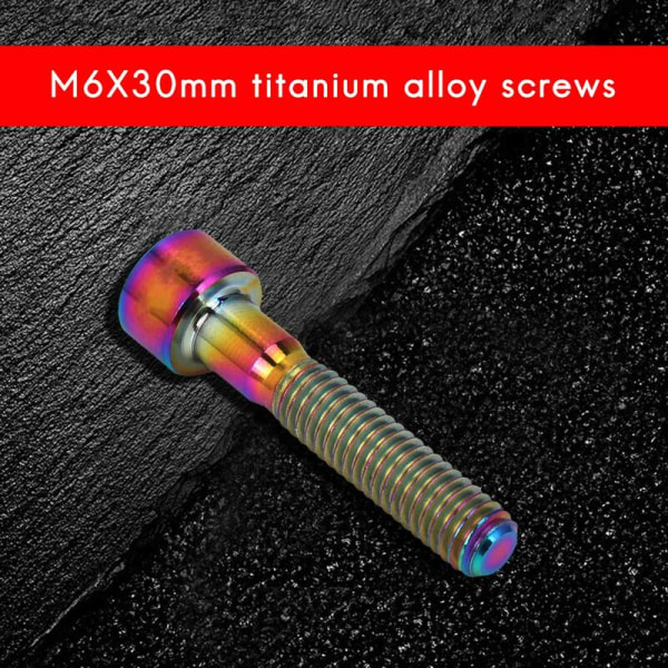 M6X30mm Titanbolter for Sykkel Headset Kolonne Stammehette Bolt Sykkel Regnbue Skrue