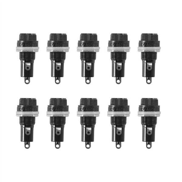 (R) 10 st 5 x 20 mm elektrisk panelmonteringssäkringshållare