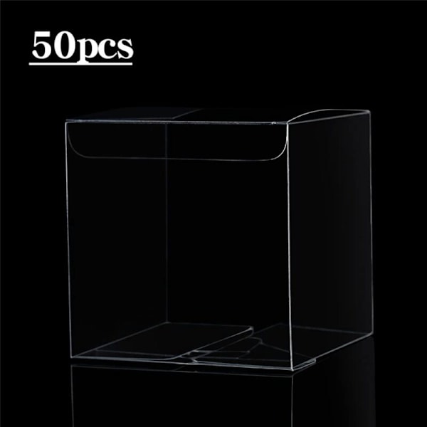 100 st Klar Plastpresentaskar PVC Förpackningsask Transparent Godispresentinslag Bröllopsfest Favoritpresentaskar