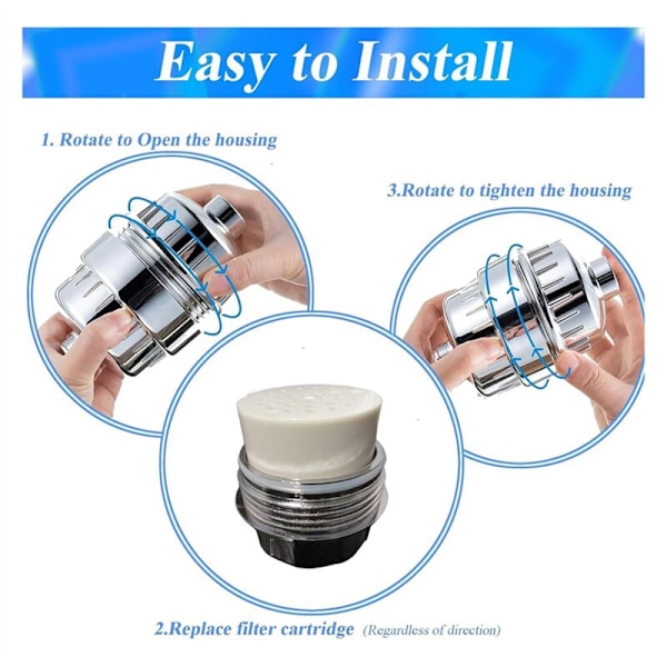 5 Shower Filter Udskiftning Dele, 20 Trins Brushoved Filter til Dure, Høj Effektivitet Shower Filter