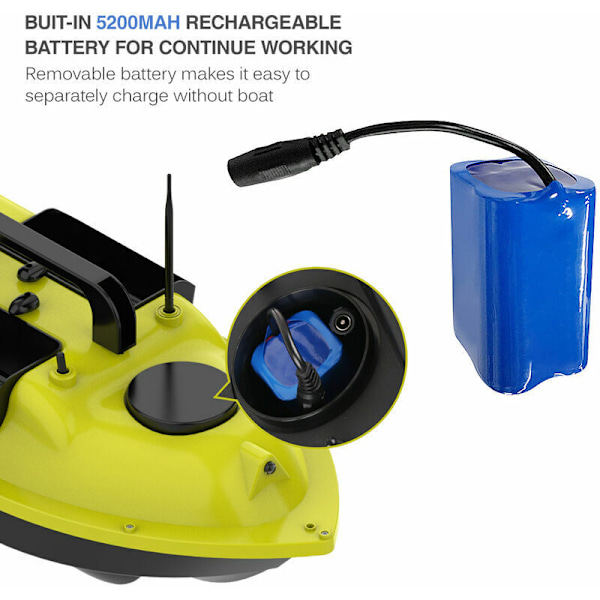 7.4V 5200mAh Ersättningsbatteri för Fiskebetesbåt