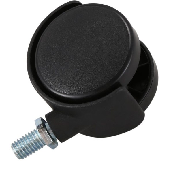 Plastik Svinghjul med 8 mm Gevindstænger, 1,5 tommer Hjuldiameter, 4 stk. Sort