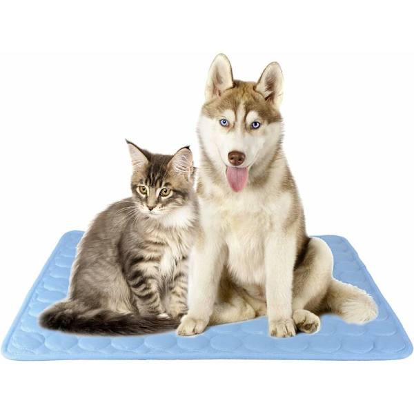 Køleunderlag til hund, køleunderlag til kat, CoolCore kølepude til katte og hunde, ikke-giftig, blå, L