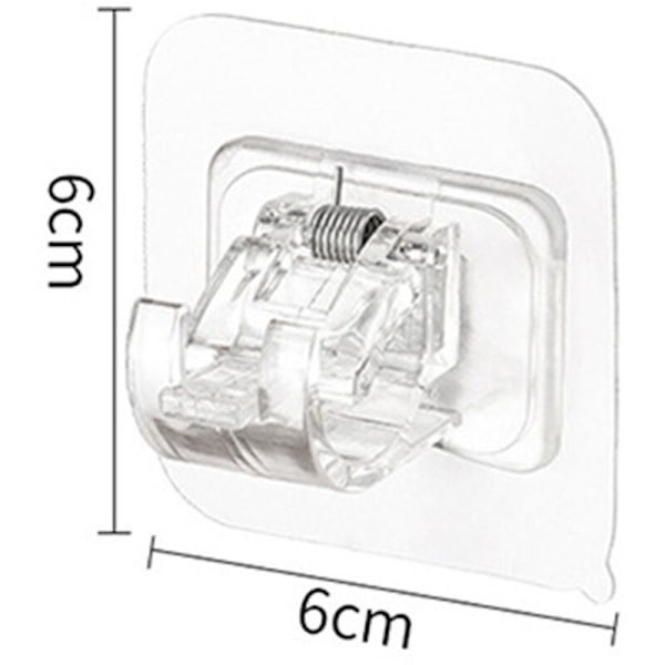 26 stk Gardinstangsbeslag Uden Borring Gardinstangs Kroge Justerbare Stick Kroge Nail Free på Gardinstang Transparent Krog