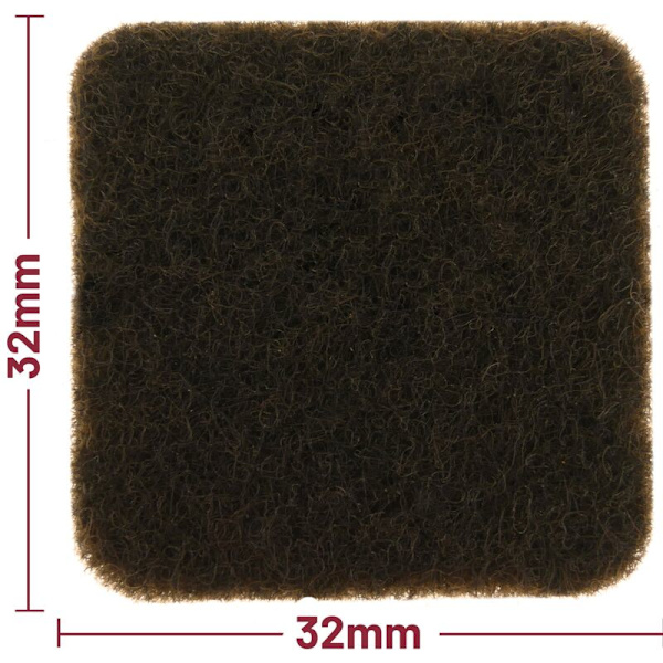 Kvadratiska självhäftande filtkuddar för möbler 32x32 mm 4-pack