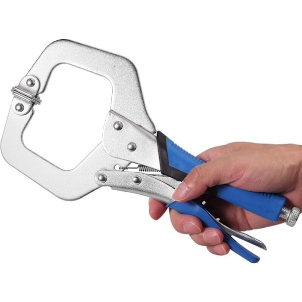 C-Klemme 2 stk 11\" Heavy Duty Vice Clamp Kit med Justerbar Skrue Stål C-Klemme Svejsning Klemmer Gummi Greb og Hurtig Udløsning Håndtag Klemmeværktøjer til