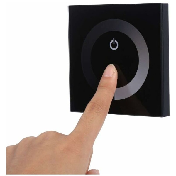 Dimmerljus, Fydun Dimbar LED Enfärgad Touch Panel Dimmer Väggströmbrytare Controller Touch Panel LED Ljuslist DC 12V-24V Tyst med (Svart)