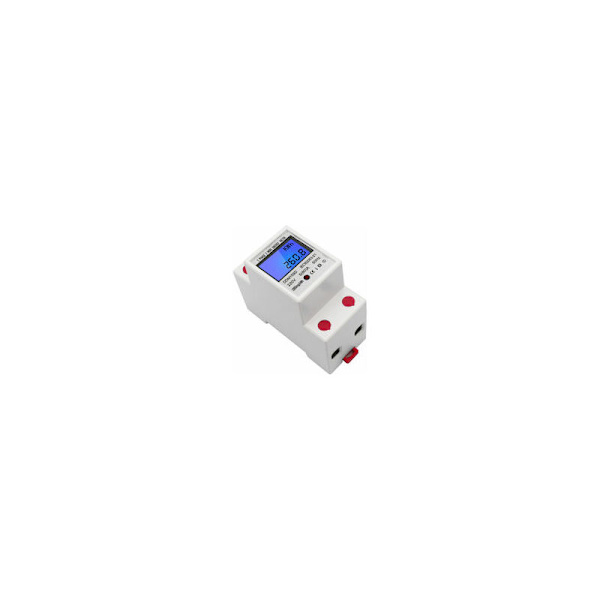 Elförbrukningssensor, EDF-mätare enfas DIN-skena energimätare 5-80A 220V 50Hz elektronisk kWh-mätare med LCD-bakgrundsbelysning digital display