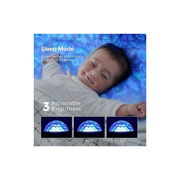 Stjerneprojektor, nattlys for barn med 27 fargemoduser, stjerneprojeksjonsnattlys med Bluetooth-fjernkontroll innebygd høyttaler til jul, baby