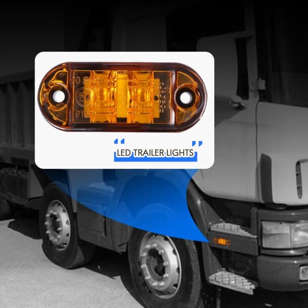 10X Gule Led 2,5 Tommer 2 Dioder Oval Lys Afstand Trailer Lastbil Side Markør Lys