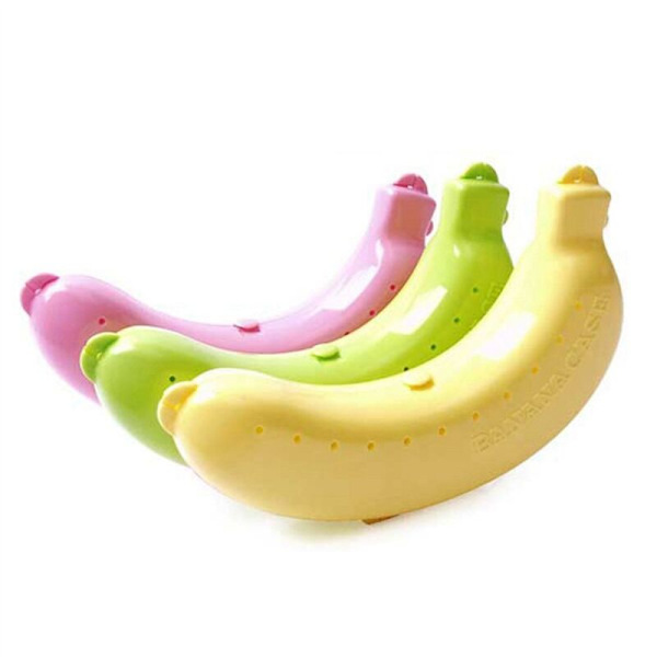 2 st Söt Frukt Banan Skyddslåda Hållare Fodral Lunch Förvaringsbehållare Köks Plastverktyg